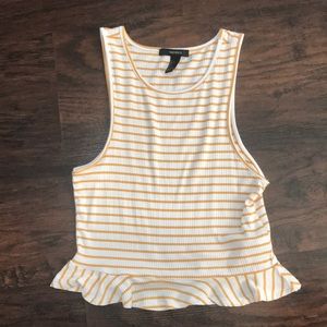Yellow Striped Tank Top (Cropped)